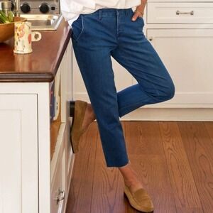 Frank & Eileen Wicklow Italian Cotton Chino Jeans Crop Pants Raw Hem Size 0